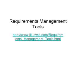 Requirements Management Tools