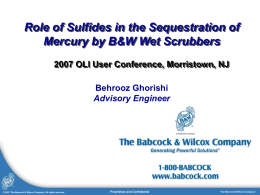 Role of Sulfides in the Sequestration of Mercury in Wet Scrubbers