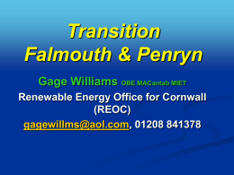 Cornish RE Cluster - Transition Falmouth