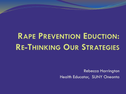 Re-Thinking Rape Prevention Education Targeted at Young Adults