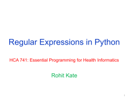 Python Regular Expressions