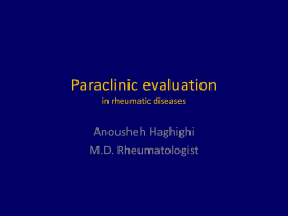 Paraclinic evaluation in rheumatic diseases