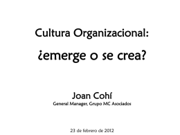 desarrollo de la cultura organizacional