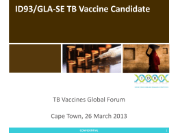 ID93 - S.Reed - TB Vaccines Third Global Forum | TB Vaccines