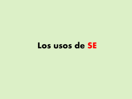 Los usos del “se” - Serrano`s Spanish Spot