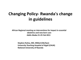 Rwanda`s change in guidelines, Stephen Rulisa
