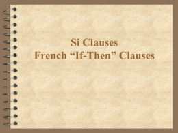 Si Clauses - French If