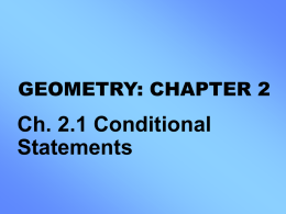 Geometry 2_1 Conditional Statements