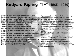 Rudyard Kipling “IF” (1865