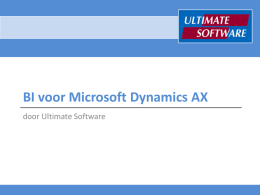 BI voor Microsoft Dynamics AX