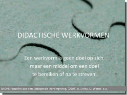 Presentatie: Didactische werkvormen - Artesmodel