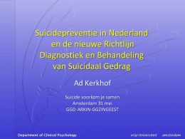 Richtlijn Suicidepreventie (A. Kerkhof)