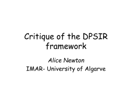 Application of the DPSIR framework