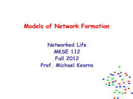 Models of Network Formation