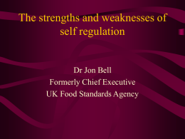 The strengths and weaknesses of self regulation