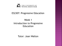 Introduction to Progressive Education
