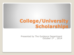 University of Toronto National Scholarship Program