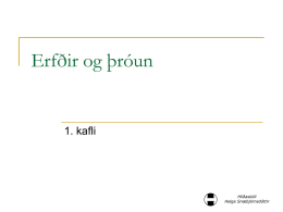 1. kafli erfðir og þróun