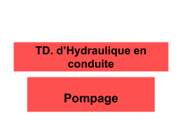 TD. d`Hydraulique en conduite