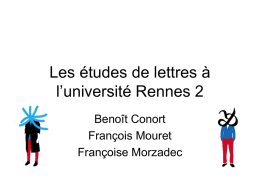 Les études de lettres à l`université Rennes 2
