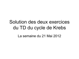 Solution des deux exercices du TD du cycle de Krebs