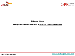 - ABInBev - OPR Global Organization & People Review