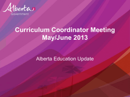 Alberta Education Update