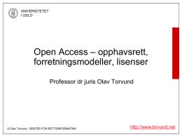 Open Access og opphavsrett