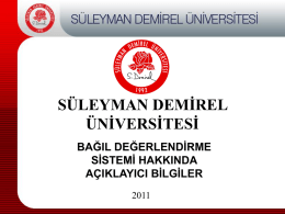1 - Süleyman Demirel Üniversitesi