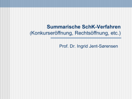 Summarische SchK-Verfahren (Konkurseröffnung, Rechtsöffnung, etc.)