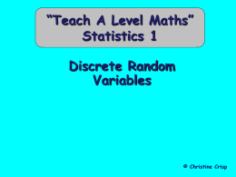 14 Discrete Random Variables