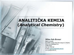 Poglavlje 2 Podjela analitičke kemije - Odjel za kemiju