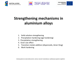 Strengthening mechanisms in aluminium alloys