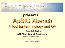 ApSIC Xbench A tool for terminology and QA