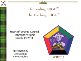 Leading EDGE TM - HOV 2011 Wood Badge Course – S7-602-11-1