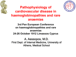 Pathophysiology of cardiovascular disease in rare anaemias