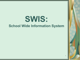 SWIS School Wide Information System