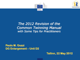 Negotiation of the contract Revision Twinning Manual 2012