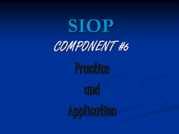 SIOP Practice and Application