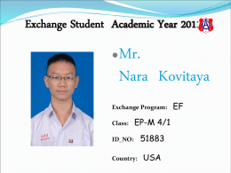 Exchange Student Academic Year 2011