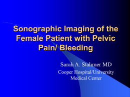 Sonographic Imaging of the Female Patient with Pelvic Pain/ Bleeding