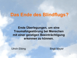 Referat U. Elbing, B. Mayer: Das Ende des Blindflugs?