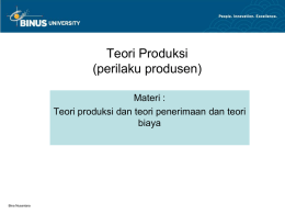 Teori Produksi