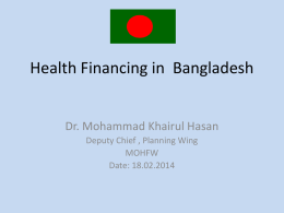 Health Improvement Plan of Bangladesh