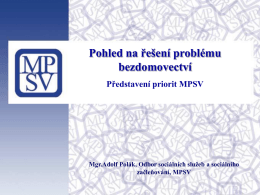 Představení priorit MPSV