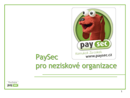 PaySec pro neziskové organizace
