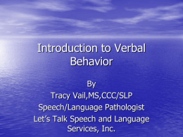 Introduction to Verbal Behavior