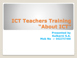 ICT Teachers Training About ICT