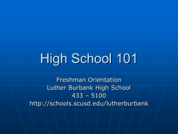 High School 101 - Luther Burbank High School