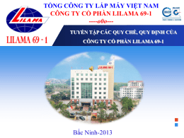 CHƯƠNG V: AN TOÀN LAO ĐỘNG - Công ty cổ phần Lilama 69-1